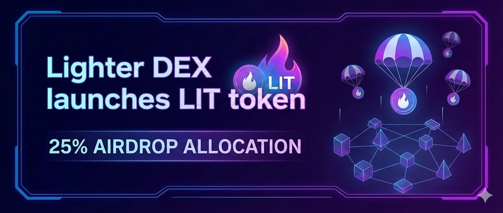 Lighter DEX launches LIT token, allocating 25% of supply to an airdrop